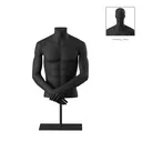 Short male torso, black, incl. base, Bio FRP