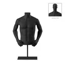 Short male torso, black, incl. base, Bio FRP