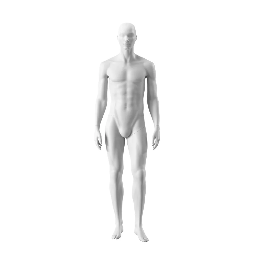 Maniquí masculino, semiabstracto, blanco, Outreach