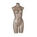 Lingerie torso, female, C-cup, bronze metallic skin color, pose 002