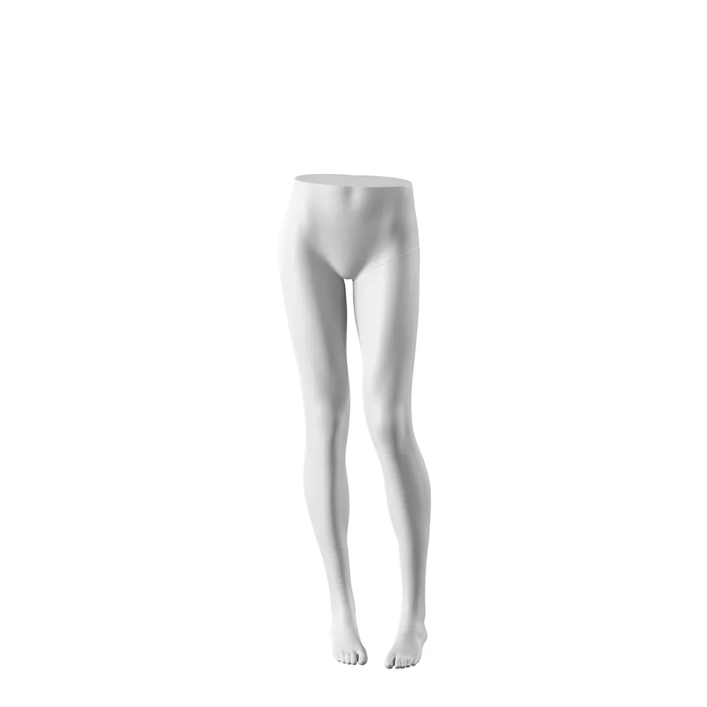 Expositor de pantalones blancos para damas, base de metal con acabado en polvo blanco.