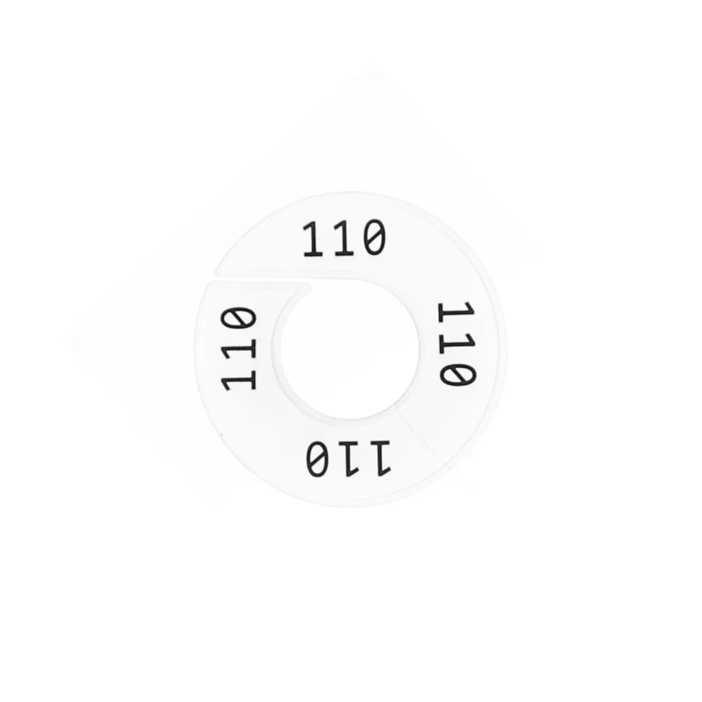 Maataanduider, wit, zwarte opdruk "110" ,per 10 st