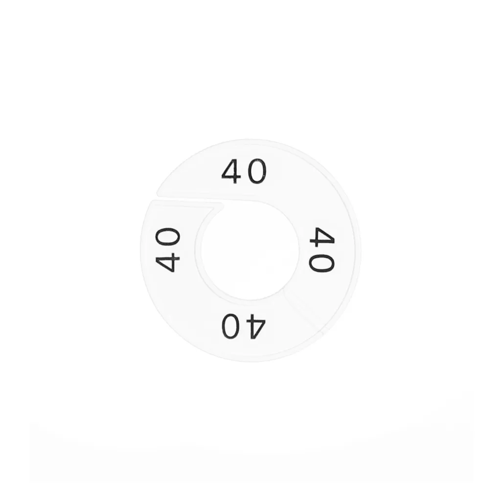 Maataanduider, wit, zwarte opdruk "40" ,per 10 st