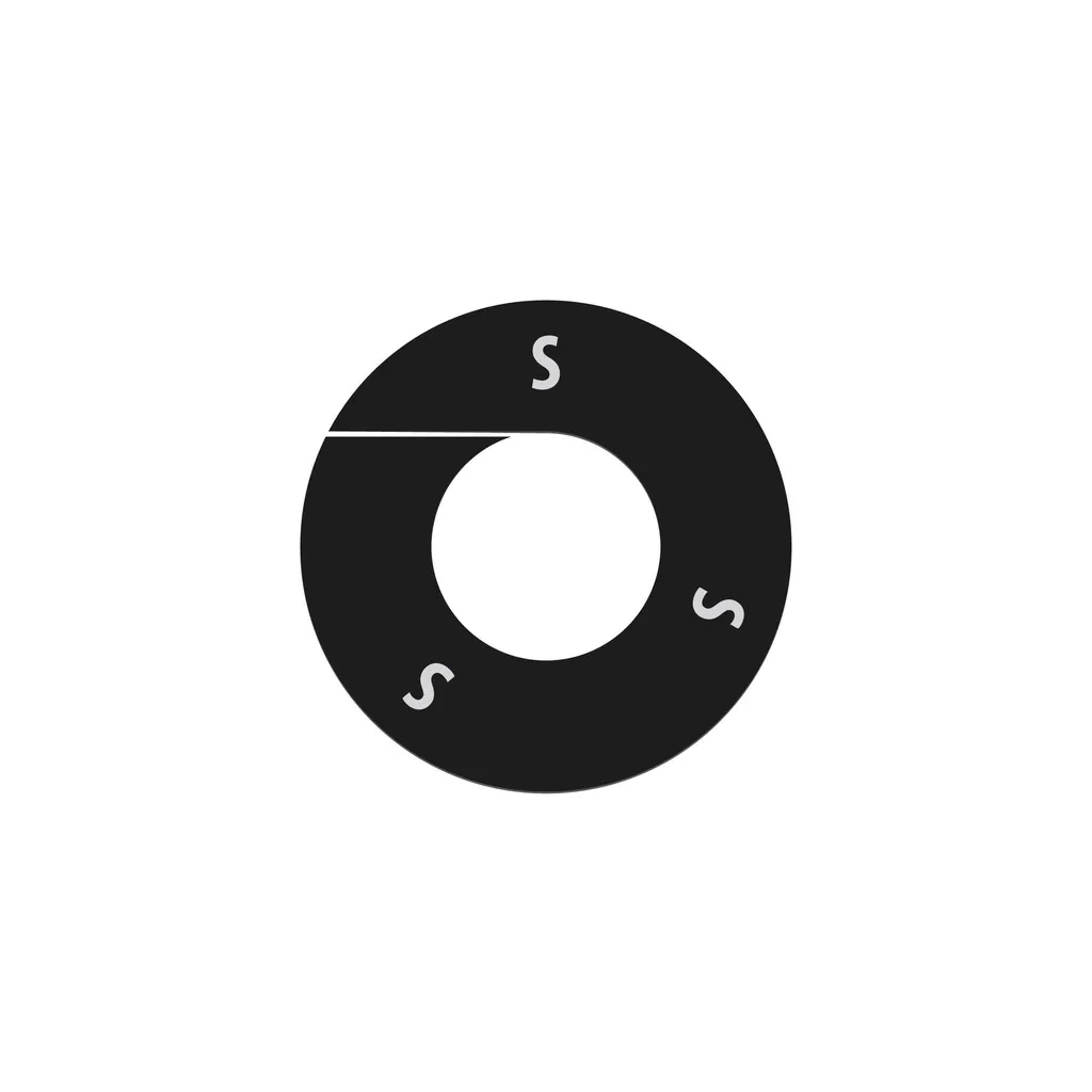 Rond de taille,noir,emprimé blanc "S",par 10 pcs