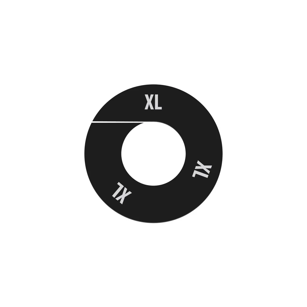 Rond de taille,noir,emprimé blanc "XL",par 10 pcs