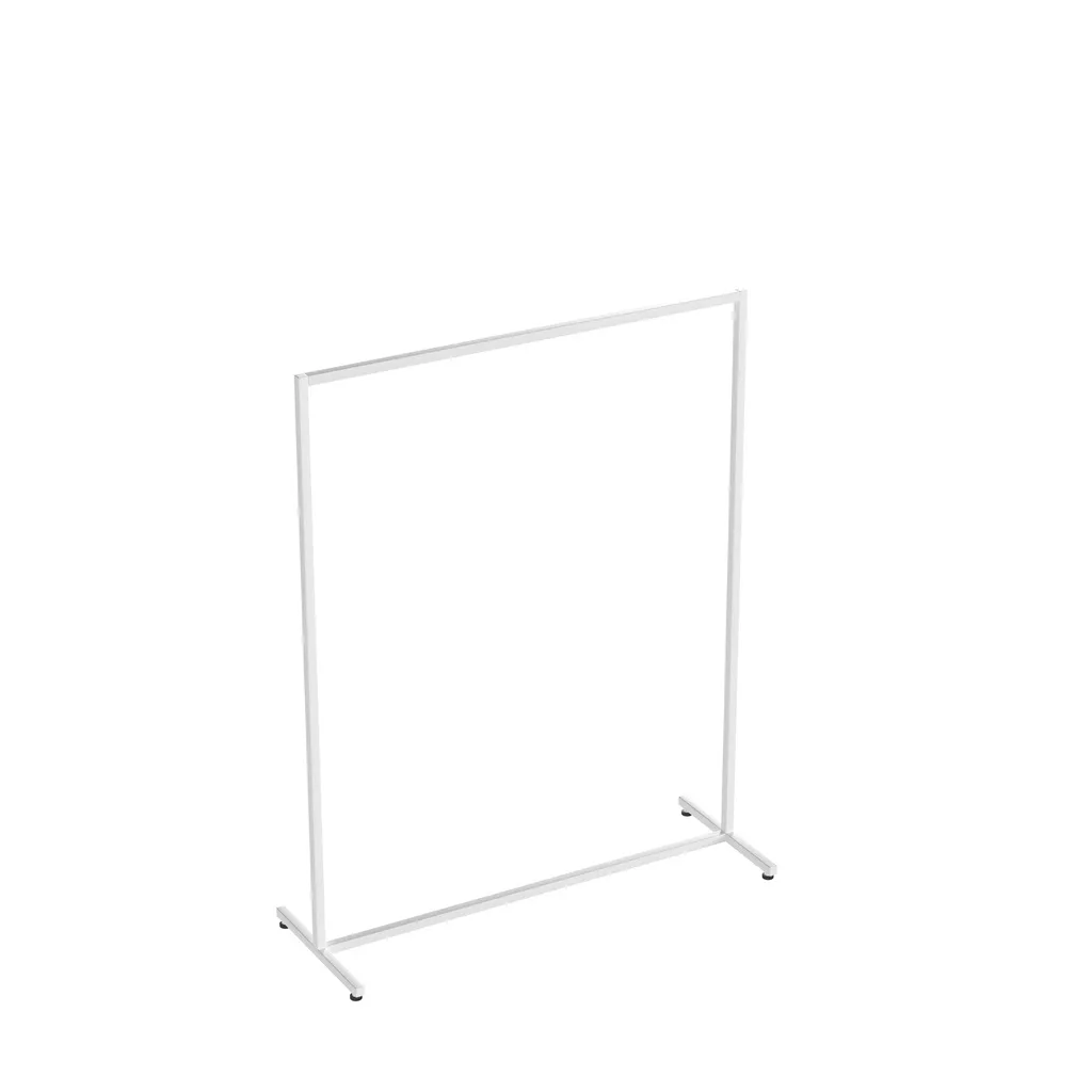 Heavy duty clothing rack, wide model, square metal tube, white matt