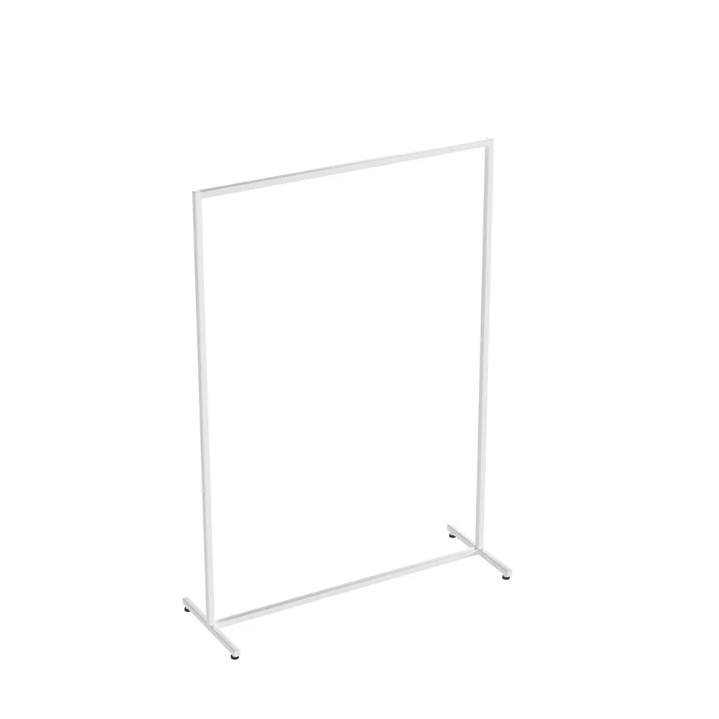 Heavy duty clothing rack, wide model, for long dresses, square metal tube, white matt