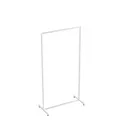 Heavy duty clothing rack, short model, for long dresses, square metal tube, white matt