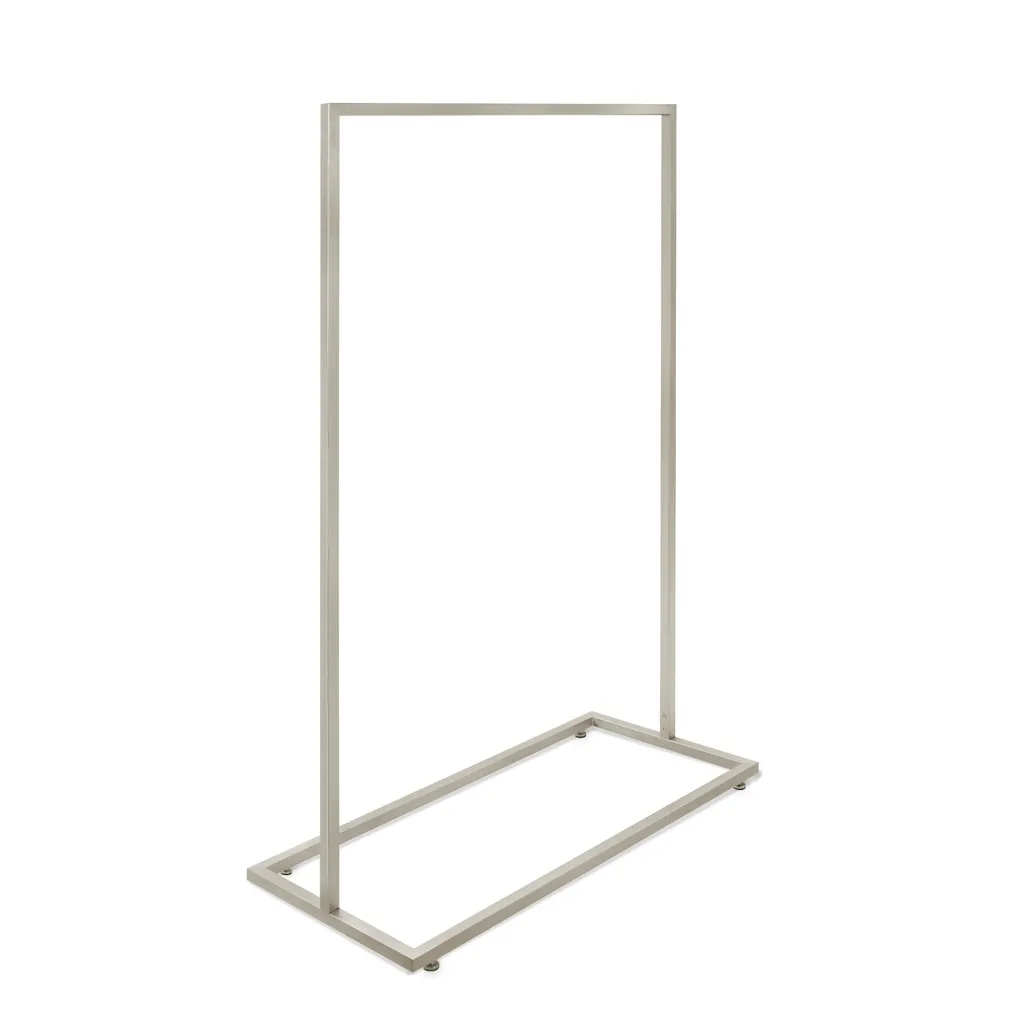 Garment rack, brushed stainless steel, levelers