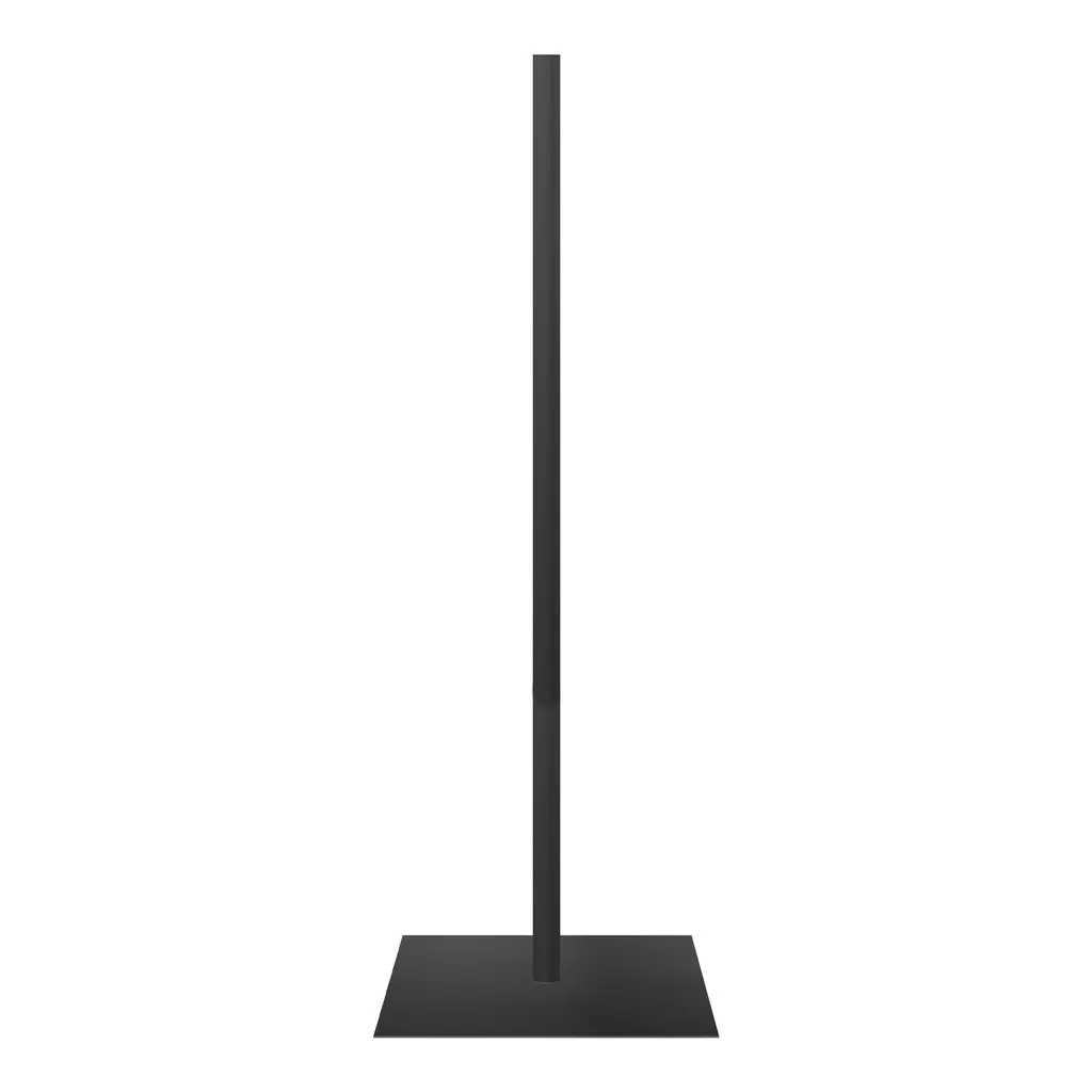 Bust stand with central connection, 110 cm, rectangular base plate, powder-coated black