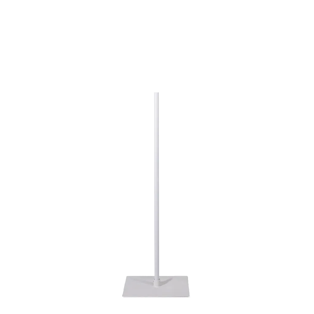 Bust stand with central connection, 80 cm, rectangular base plate, powder-coated white