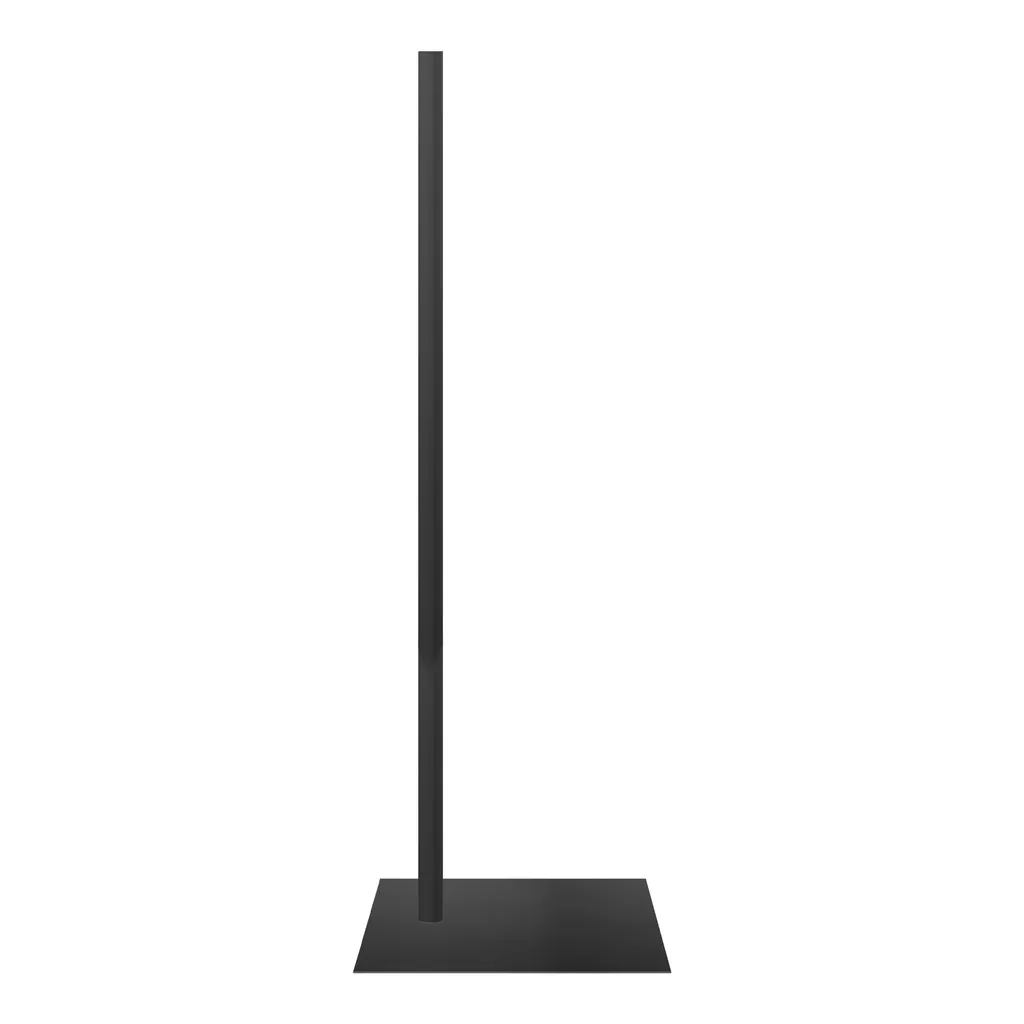 Bust stand with leg connection, 110 cm, rectangular base plate, powder-coated black