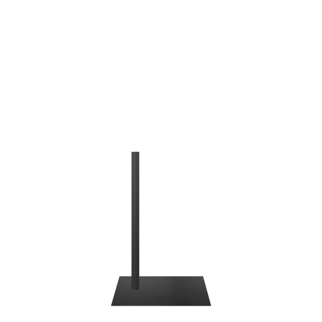 Bust stand with leg connection, 55 cm, rectangular base plate, powder-coated black