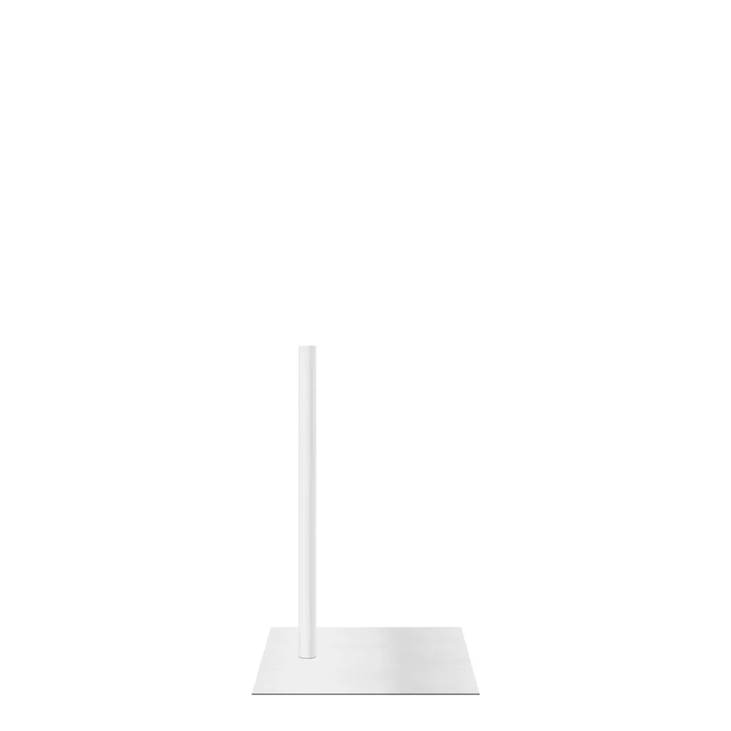 Bust stand with leg connection, 55 cm, rectangular base plate, powder-coated white