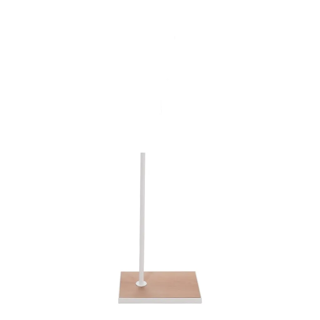 Bust stand with leg connection, 55 cm, rectangular base plate, wood and white