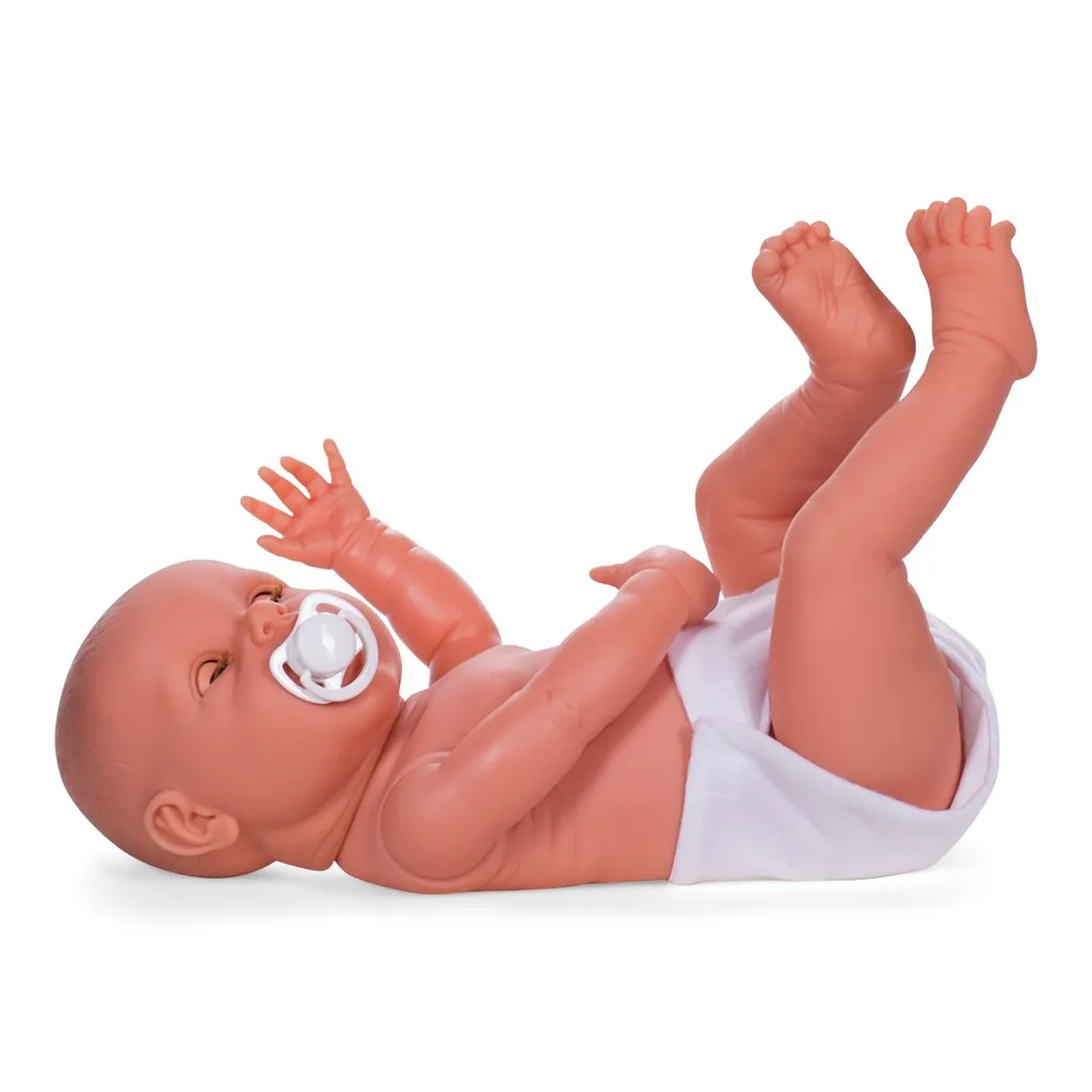 Realistische baby mannequin, Europese huidskleur, unisex, collectie Baby Dol, pose 60509