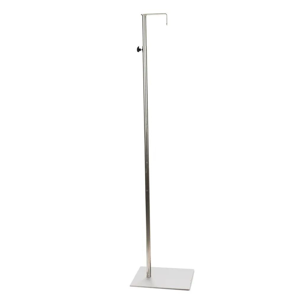 Stand for neck connection for busts and torsos, adjustable height, brushed steel