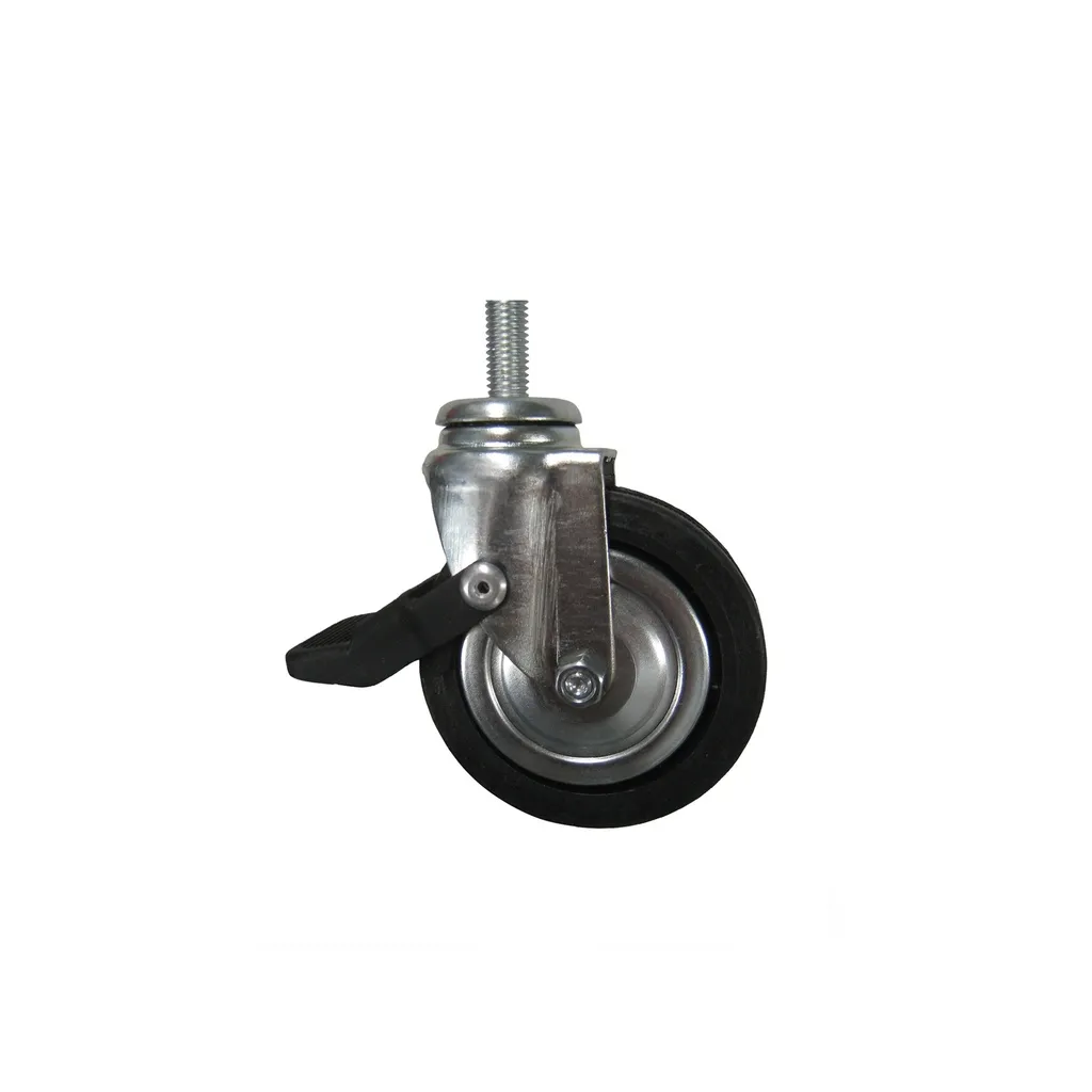 Caster diam. 8 cm, screw thread 1,5 cm, brake