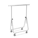 Collapsible clothes rack, chrome, wheels 8 cm