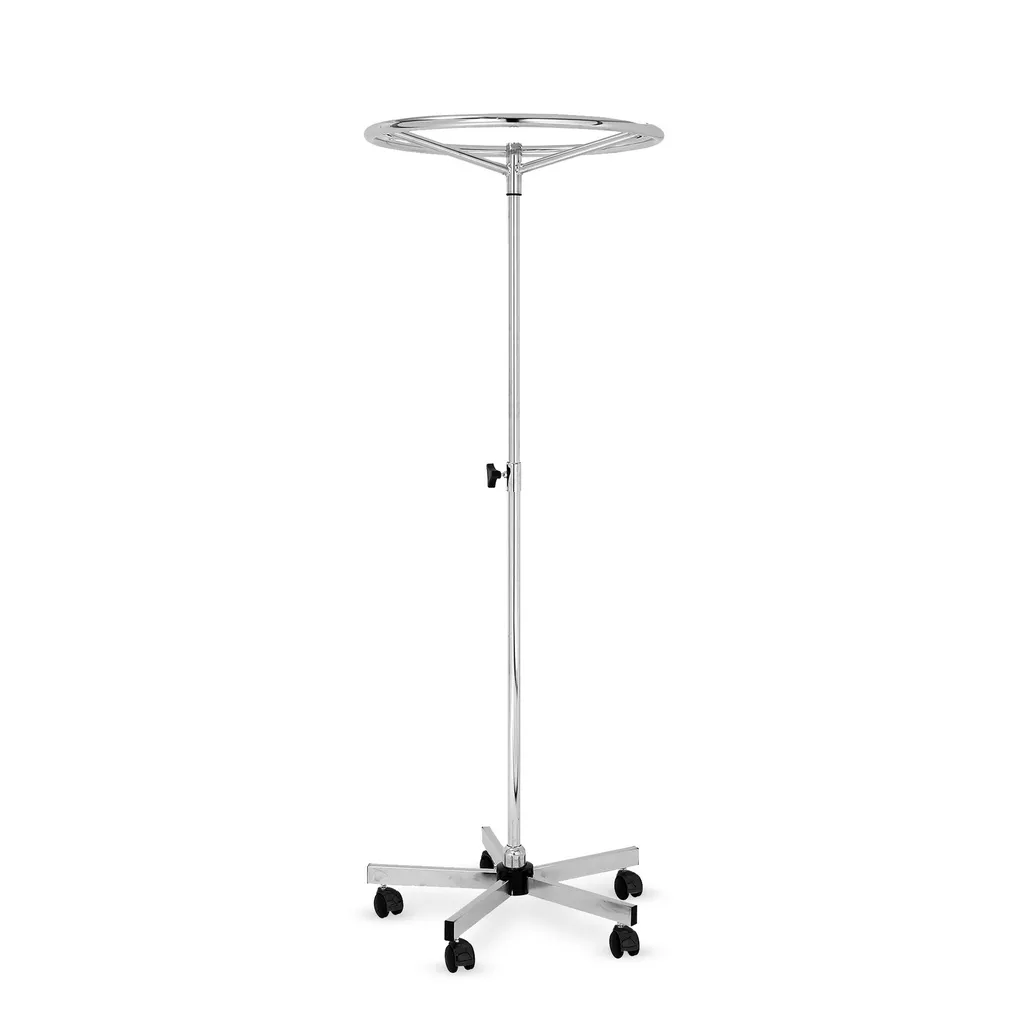 Revolving round rack, chrome, wheels 5 cm