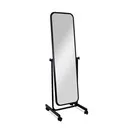 Adjustable mirror, black, 160x50 cm, wheels 5 cm