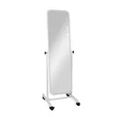 Adjustable full-lenght mirror with wheels, white, 50x160cm