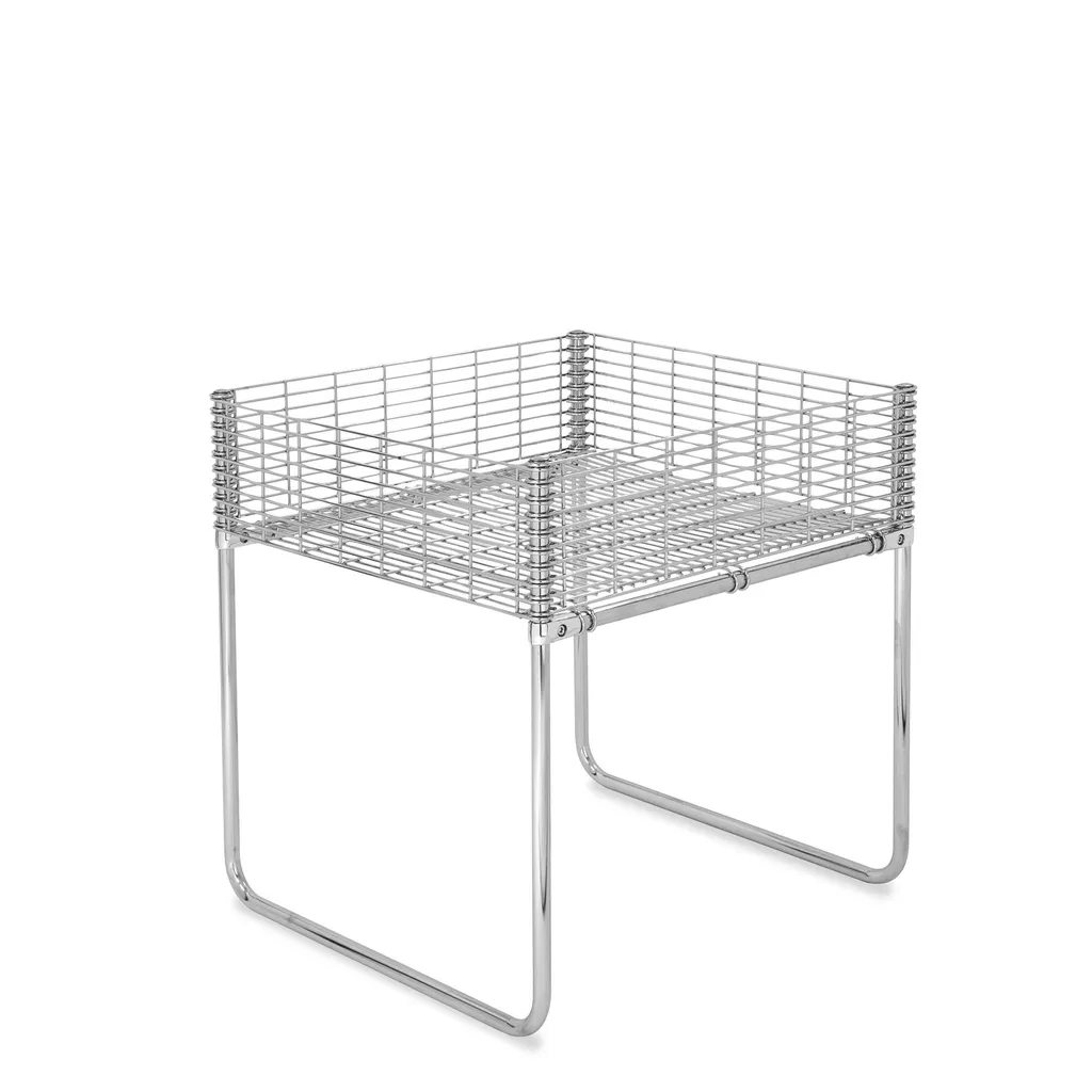 Grid basket, 75x75x20 cm,chrome, height 80 cm