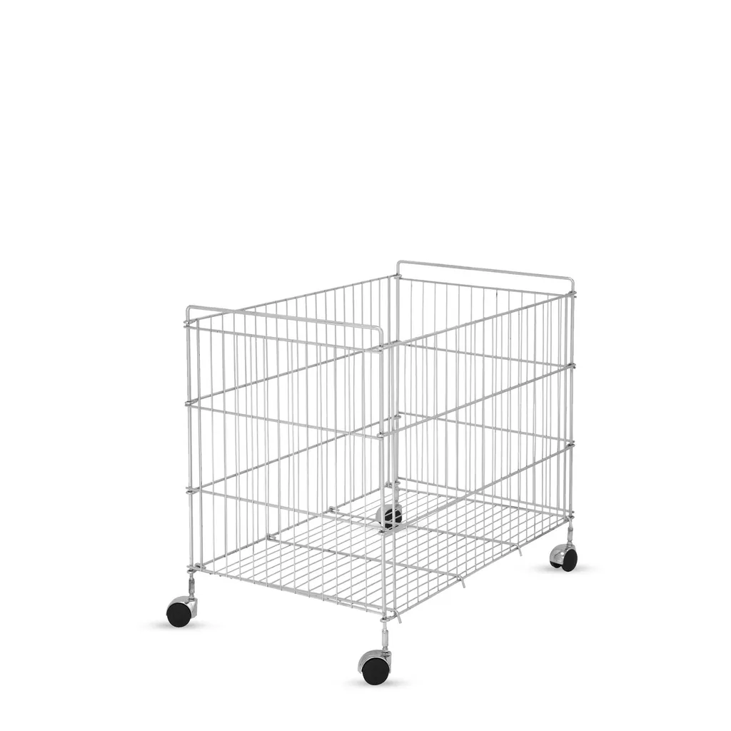 Grid basket, chrome, wheels diam.8cm, height 70 cm