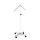 Garment rack,2 slanted arms, chrome, wheels 5 cm