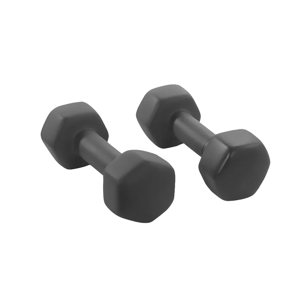 Display prop pair of fitness weights, grey