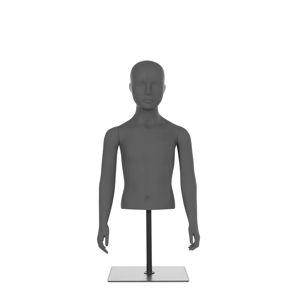 Child torso with abstract head, grey, incl base