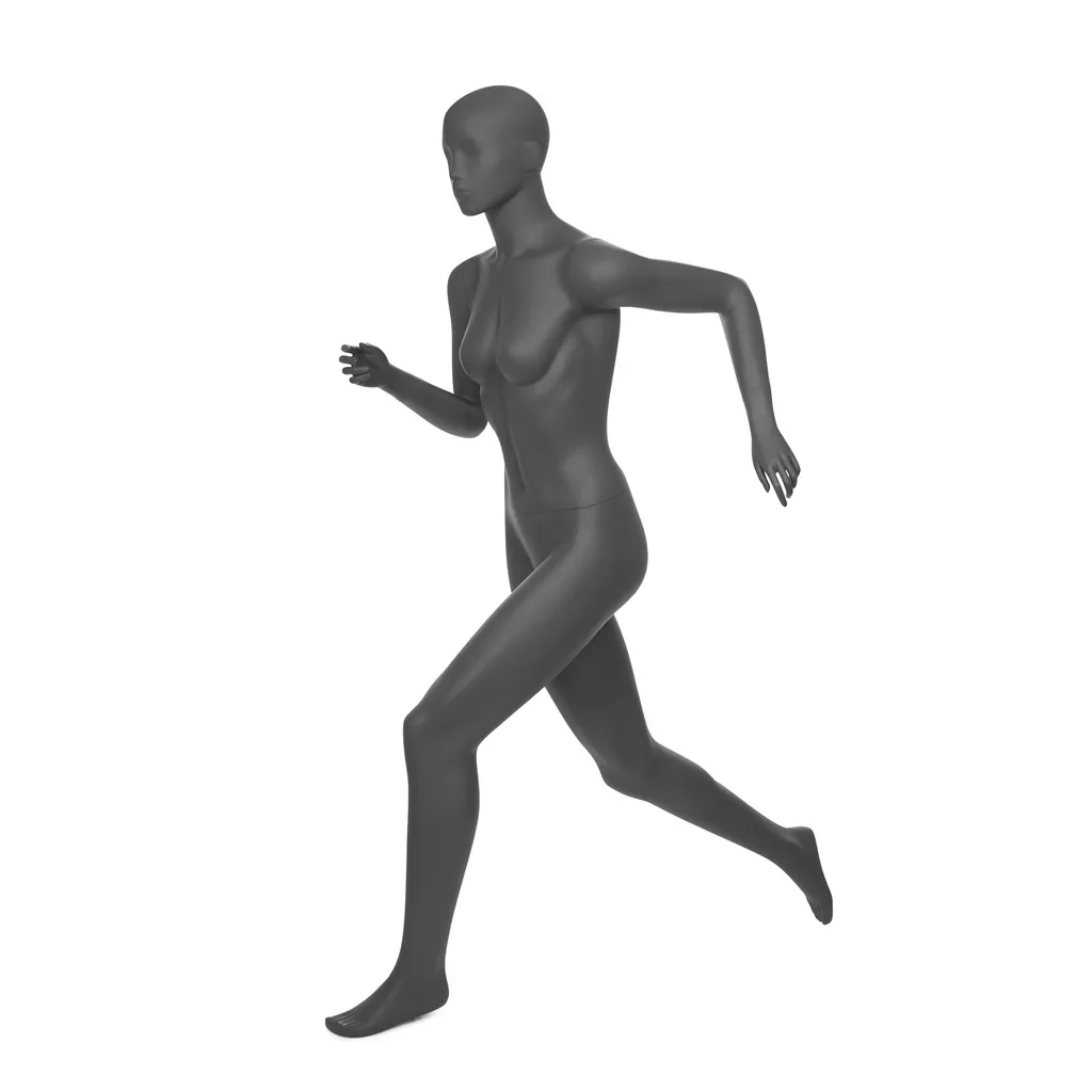 Mannequin runner femme, tête abstraite, gris