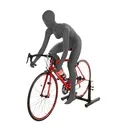 Mannequin cycliste femme, tête abstraite, gris