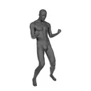 Mannequin sport homme victorieux abstrait, gris