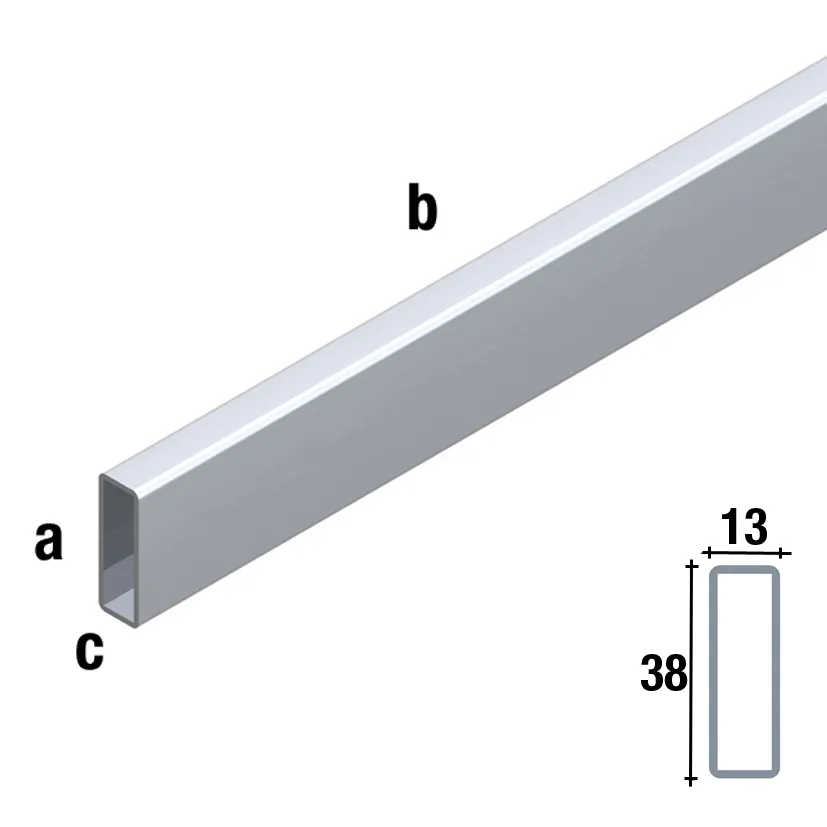 Rechthoekige tube, 120 cm, nikkel mat