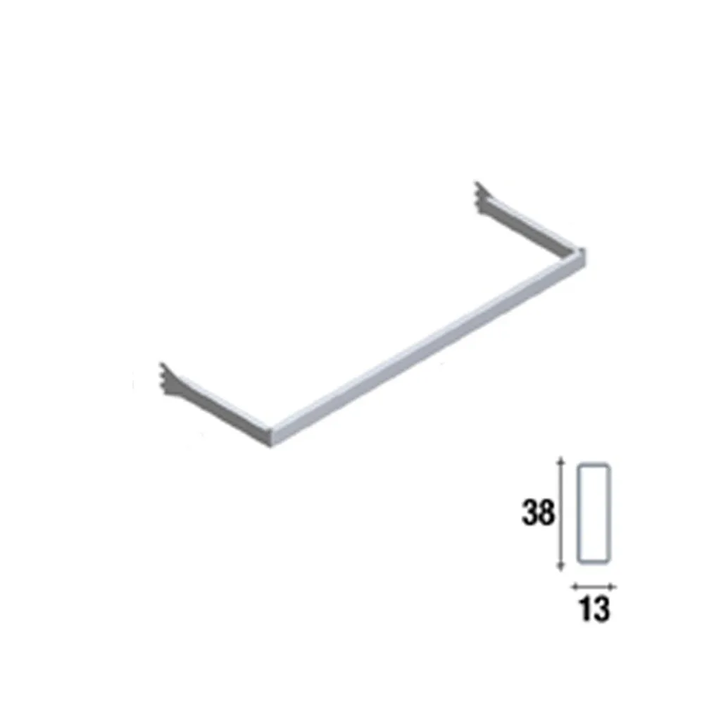 Guidon penderie rectangulaire, 90 cm, nickel