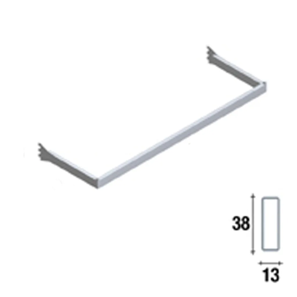 Guidon penderie rectangulaire, 120 cm, nickel