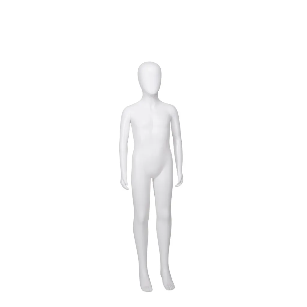 Cheap mannequin, child, 8 year, detachable head, white mat colour, standing pose 23