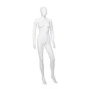 Maniquí femenino barato, cabeza desmontable, blanco mate, pose de pie 01