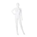 Cheap mannequin, female, detachable head, white mat colour, standing pose 02