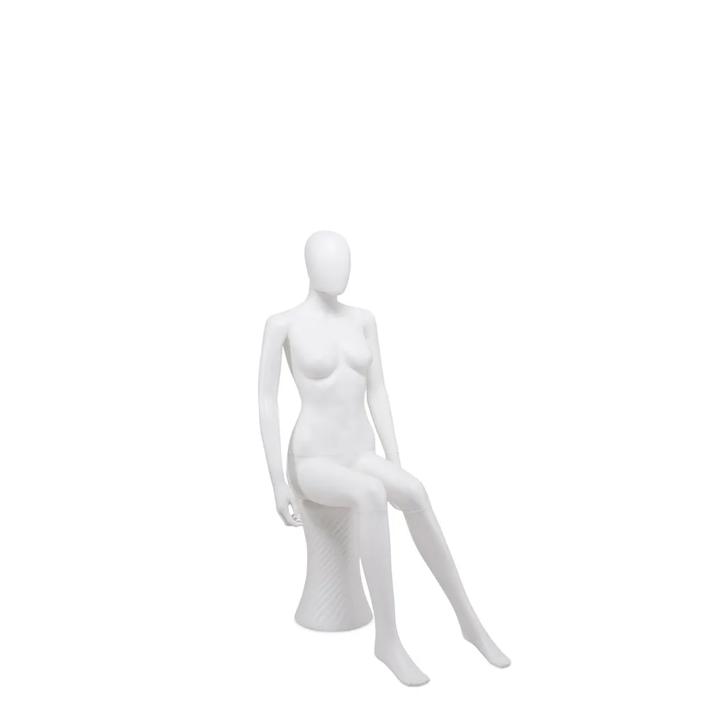 Maniquí femenino barato, cabeza desmontable, blanco mate, pose de pie 03