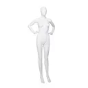 Maniquí femenino barato, cabeza desmontable, blanco mate, pose de pie 04