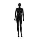 Cheap mannequin, female, detachable head, black mat colour, standing pose 07