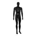 Goedkope heren mannequin, afneembaar hoofd, zwart mat, staande pose 03