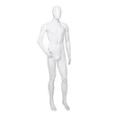 Goedkope heren mannequin, afneembaar hoofd, wit mat, staande pose 04