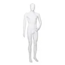 Goedkope heren mannequin, afneembaar hoofd, wit mat, staande pose 05