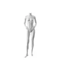 Realistic mannequin, female, urban style, matt white, headless, standing pose 003