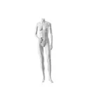 Realistic mannequin, female, urban style, matt white, headless, standing pose 010