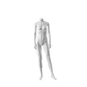 Realistic mannequin, female, urban style, matt white, headless, standing pose 011