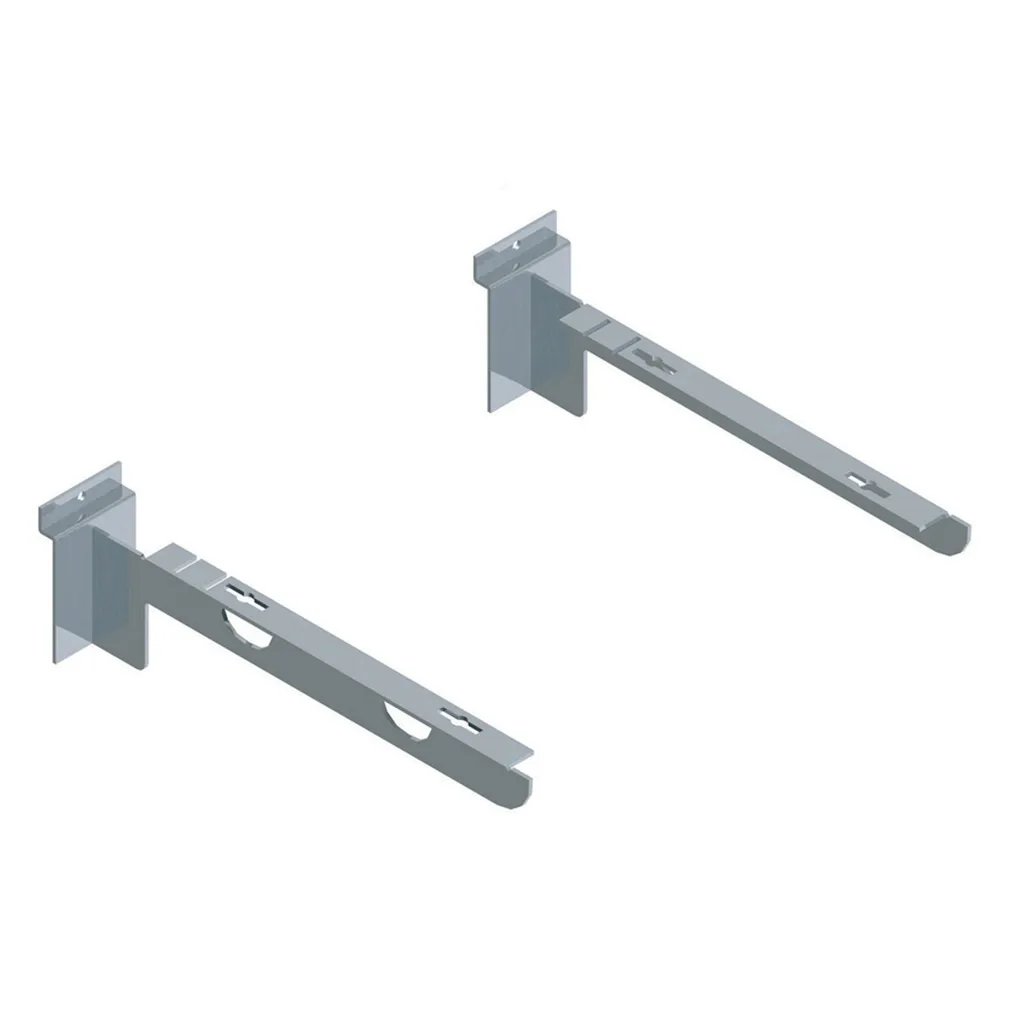 Pair of shelf brackets, 29 cm, finished in nickel